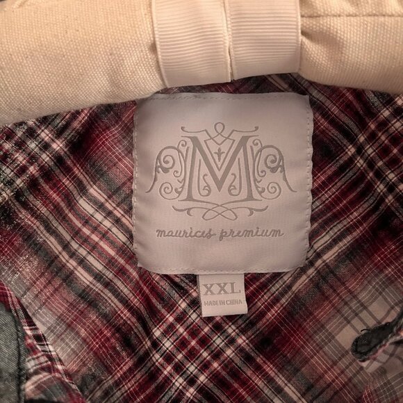 Maurices Plaid Thin Summer Button Down Top with Back Detail - Picture 5 of 10